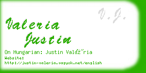 valeria justin business card